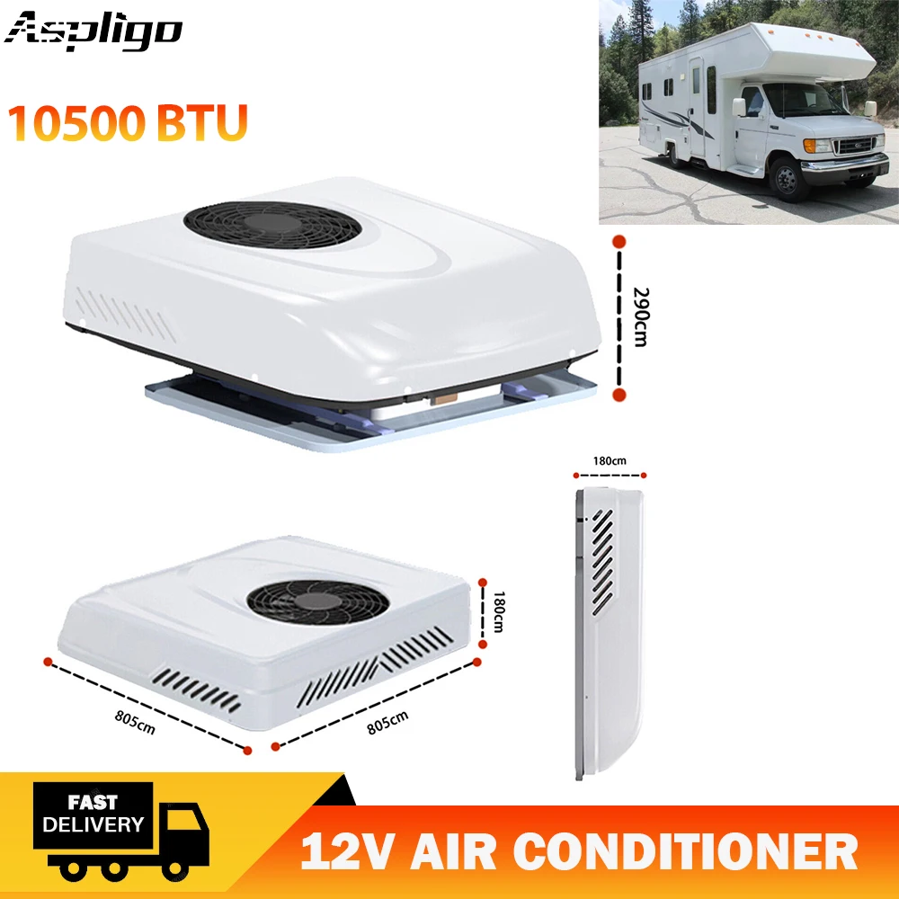 Universal 12V Automotive RV Rooftop air conditioner Electric Parking Air conditioning 24V 10500BTU for Camper Van Caravan Bus