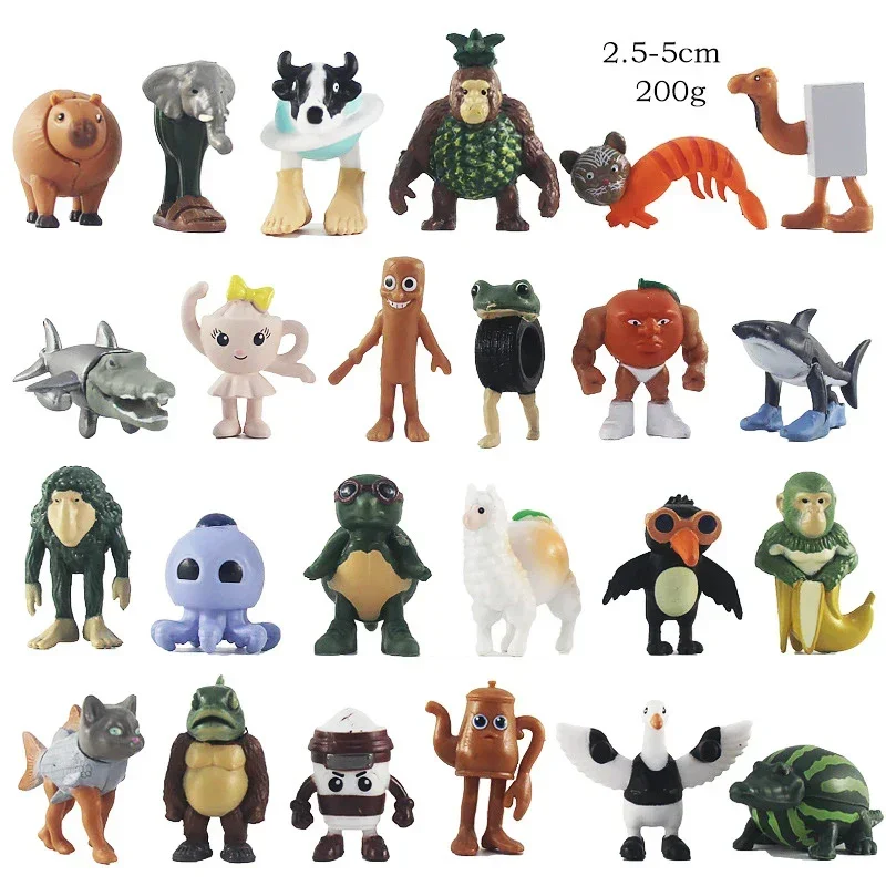

24Pcs Italian Brainrot Tung Tung Sahur Figures Doll Tralalero Tralala Bombardino Crocodilo Shimpanzini Bananini Model Toy Gift