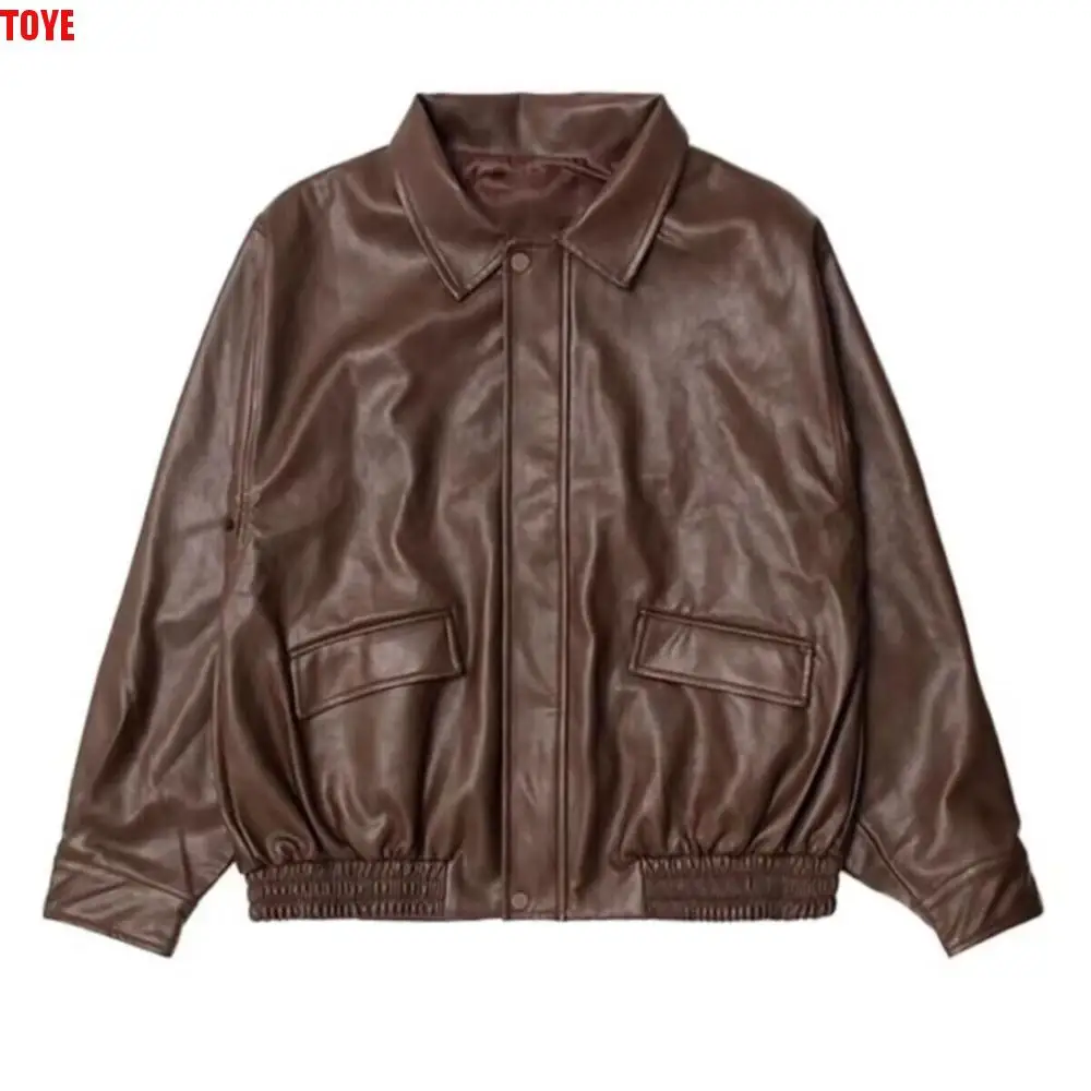 

Плиссированная кожаная куртка женская корейская шикарная верхняя одежда винтажные пальто из искусственной кожи ретро ветровка с воротником с лацканами куртки Y2k осень/зима