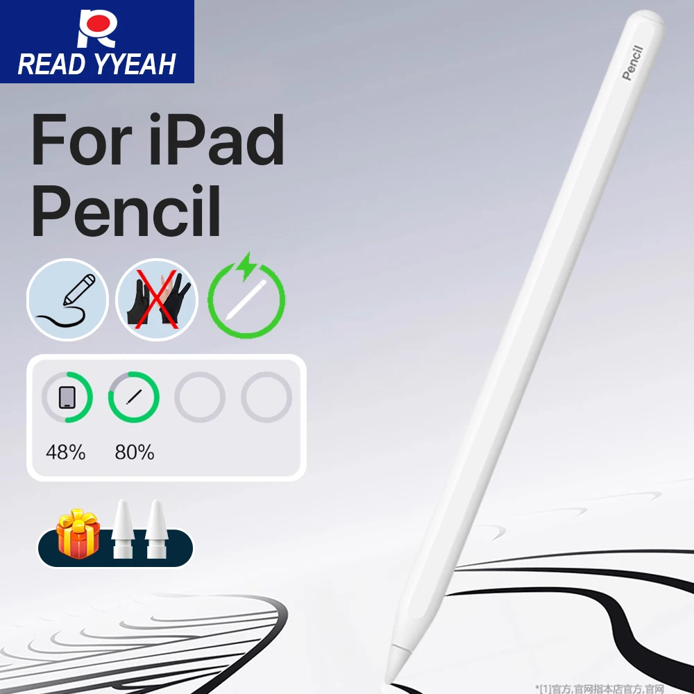 

Стилус 2025 для Apple Pencil 2, беспроводная зарядка для iPad 4/5/Pro 11 и 12,9 дюйма/Mini 6, сенсорная ручка с поддержкой Palm Rejection