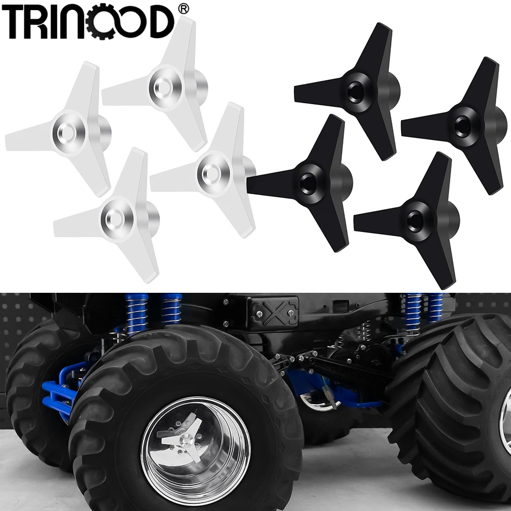 TRINOOD 4Pcs Metal Wheel Nuts Adapter for 1/10 Tamiya Clod Buster Upgrade Accessories