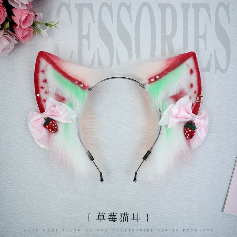 Volpe pelosa Gatto Lupo Cosplay Ragazza Fascia per capelli Natale Festa di Halloween Peluche Lolita Anime Puntelli per prestazioni Cos Accessorio per fascia per capelli