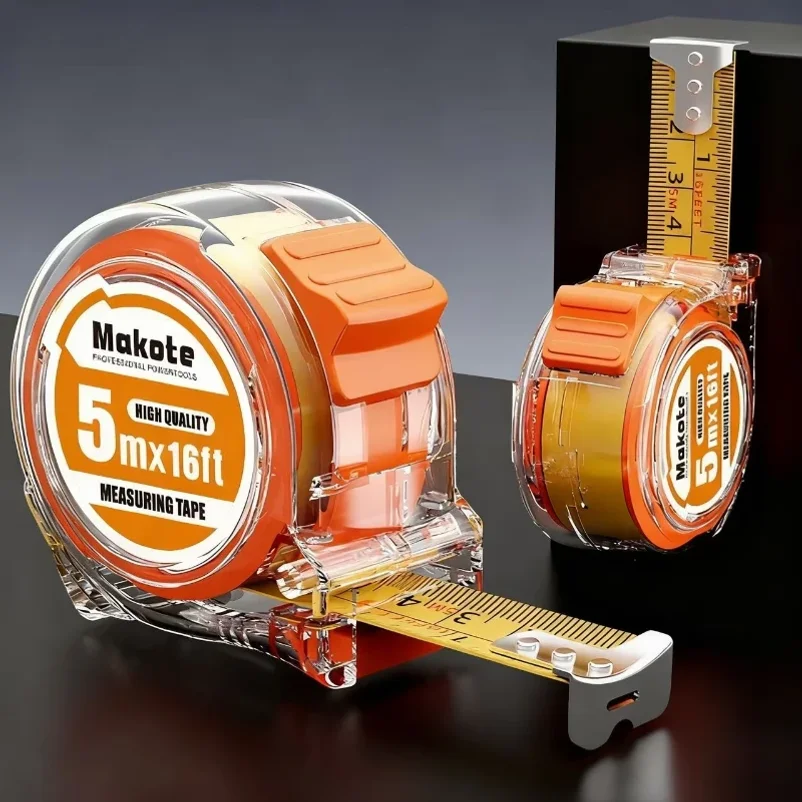 Cinta métrica de acero inoxidable de alta calidad de 3/5/7.5/10M en sistema métrico e imperial, adecuada para carpintería y uso doméstico.