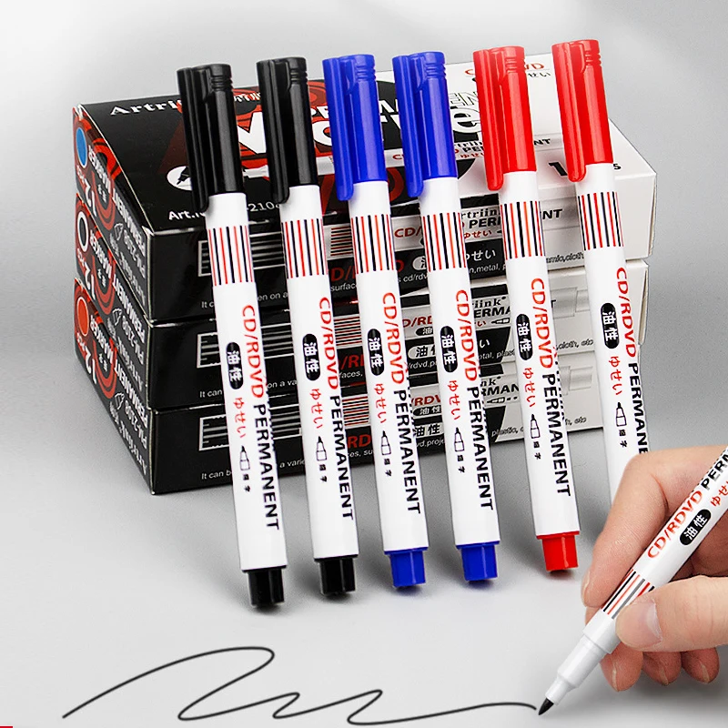 

3Pcs Oil-Based Markers Pen Quick-Drying Non-Erasable for CD Glass Courier Box Metal Graffiti Painting