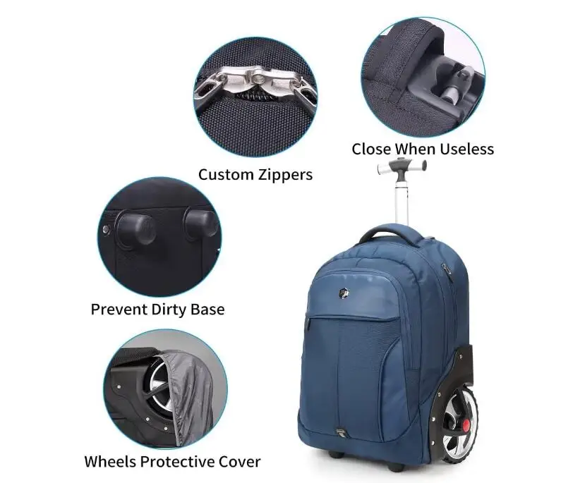 Men Wheeled bag Luggage Trolley Bag on wheels Suitcase wheeled backpack bag travel rolling backpack for men rolling baggage bag