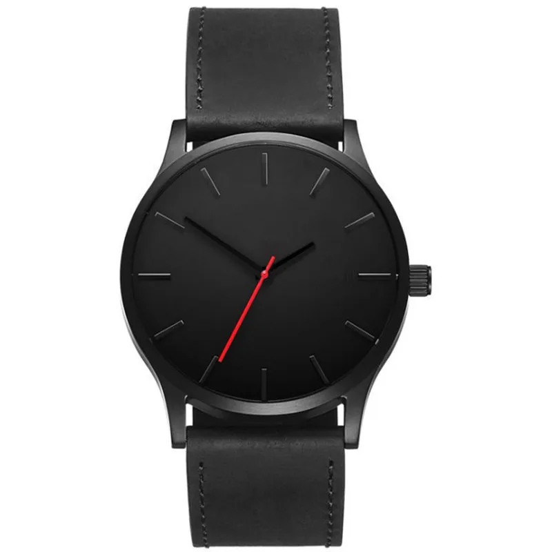 Fashion Men's Quartz Watch Large Dial Leather Strap Hot-Selling in Europe America Popular Wristwatch Simple Stylish Boy Gifts