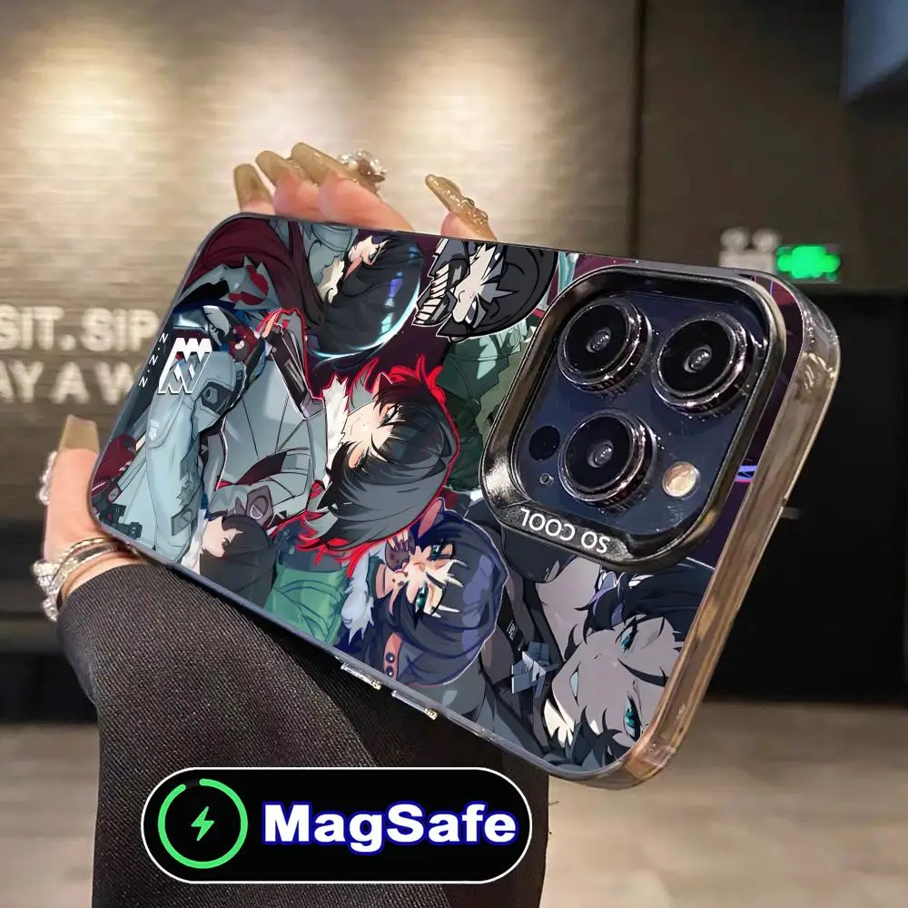 

Чехол для телефона Zenless Zone Zero Jane Doe для iPhone 16, 15, 14, 13, 12, 11 Pro Max Plus, полупрозрачный цветной защитный чехол MagSafe