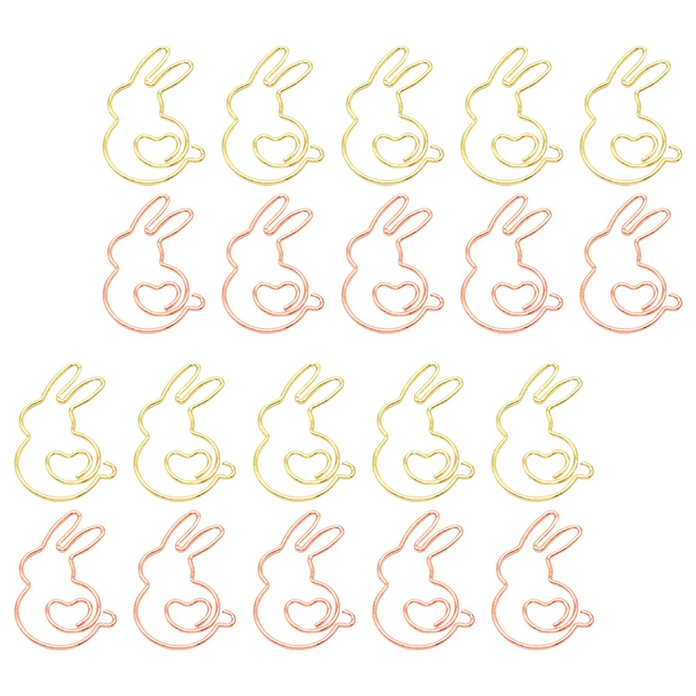 20Pcs Paperclip Cartoon Marking Clip Student Paper Clip Paper Clamp for Office Supplies bunny paperclip
