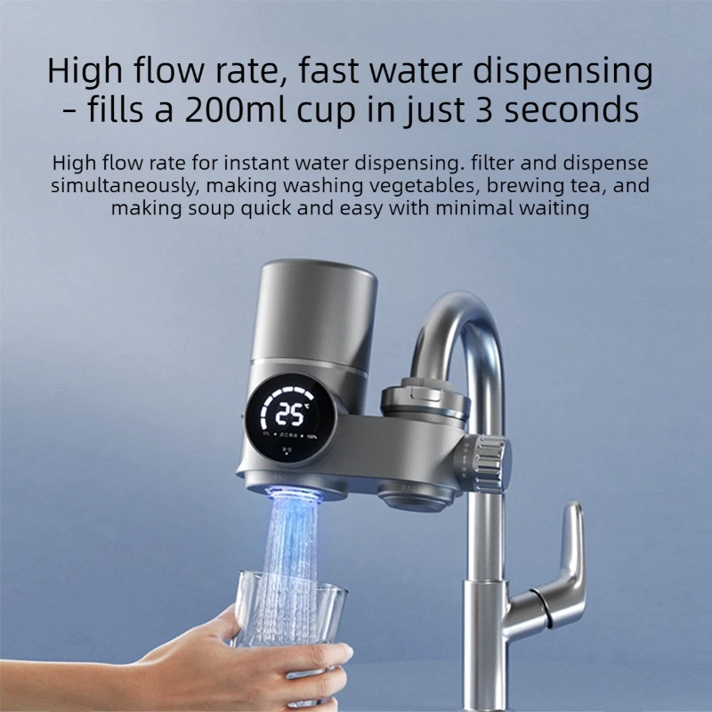 Blue Light Faucet Water Purifier Multi-layer Filtration Water Digital Intelligent Display Faucet Purifier Tap Filter for Kitchen
