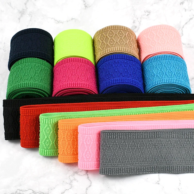 5/10M 50mm Soft Elastic Band Belt Jacquard Rubber Bands Waistband Pants Stretch Tapes Bag Strap Ribbon DIY Garment Accessories