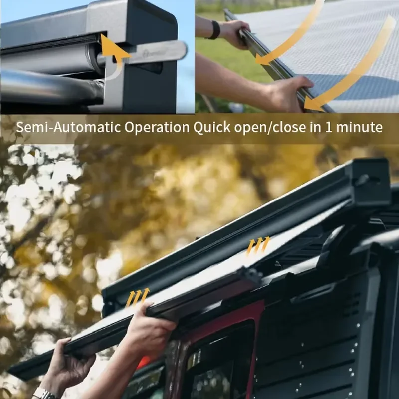 Awnlux Semi-automatic 4WD Off-road Camper Waterproof Car Awning for Vehicles
