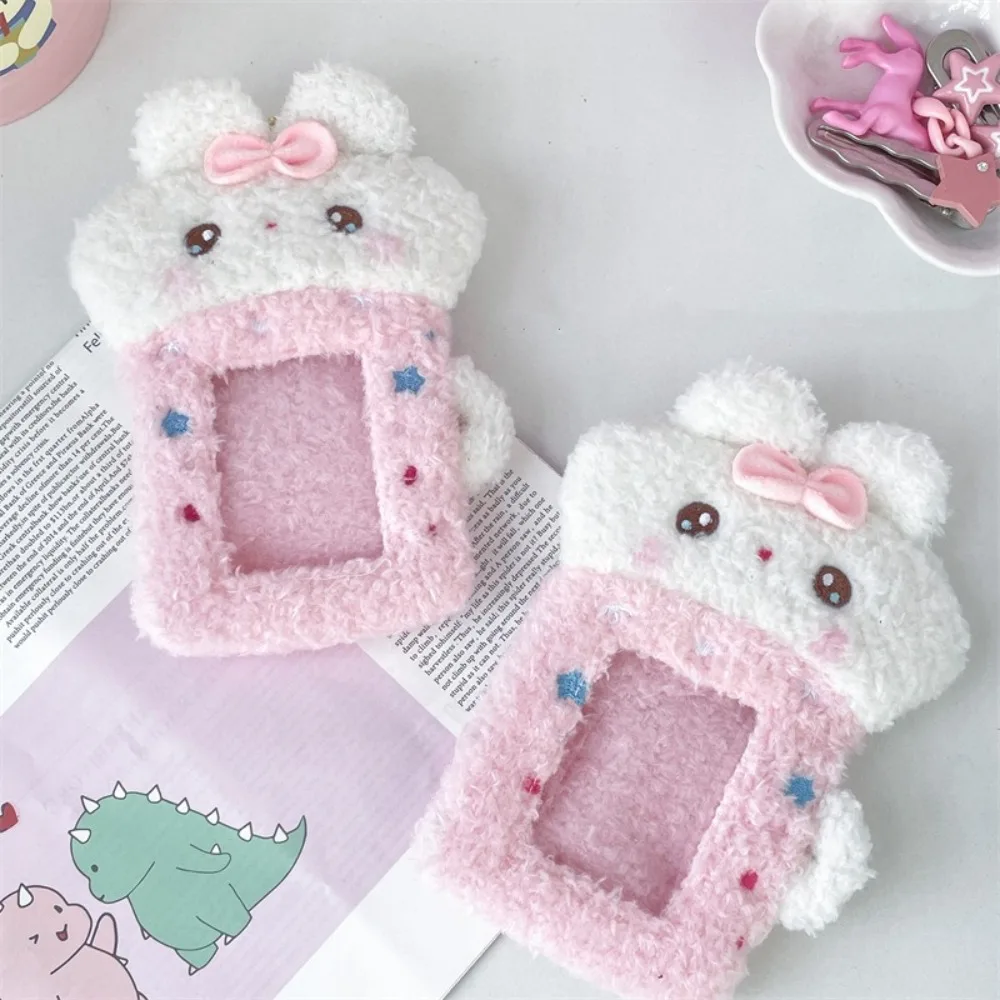 

Kawaii Rabbit Plush Photocard Holder Cartoon Protective Case Plush Card Cover Card Cover Idol Photo Sleeve ID Card Case Student