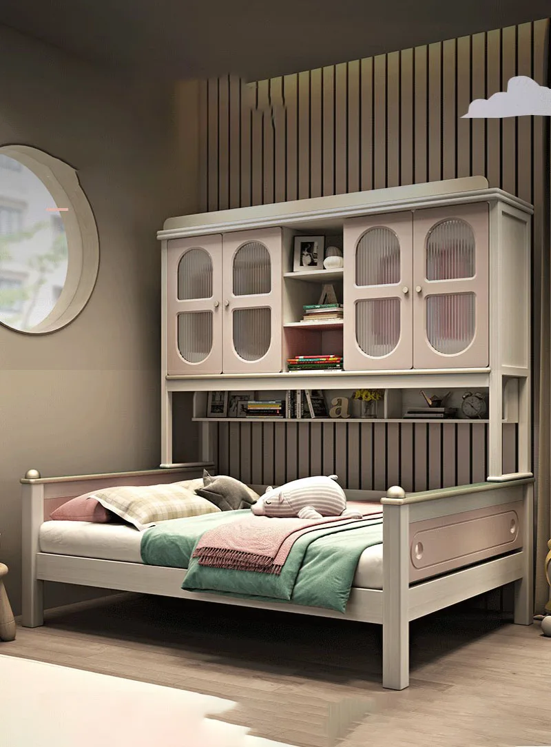 Children's furniture Solid wood tatami wardrobe bed Combination bed Bedroom Multi functional storage bed Boys' bed