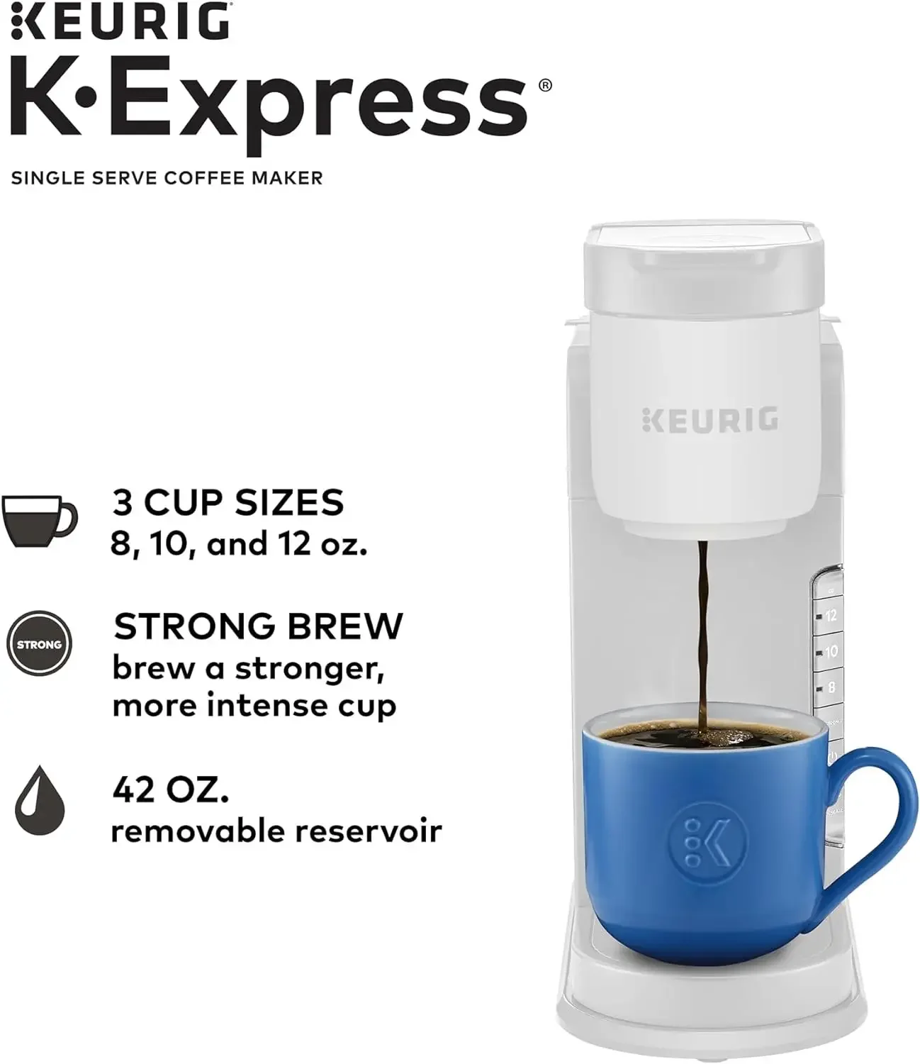 NEW K-Express Coffee Maker, Single Serve K-Cup Pod Coffee Brewer, Warm Stone