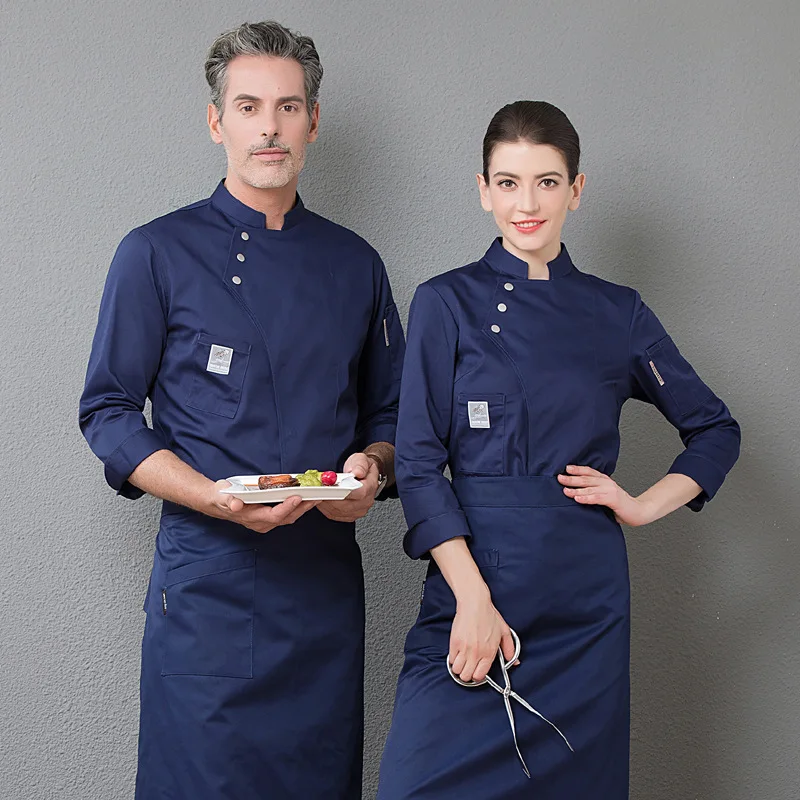 Uniforme de chef à manches longues, veste de chef respirante, vêtements de travail pour barbecue d'hôtel, vêtements de cuisine de restaurant, service alimentaire, automne