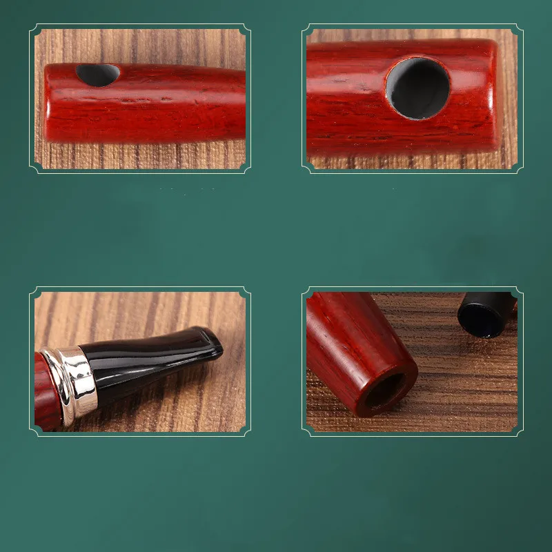 1piece tobacco pipe portable DIY 9mm flue Straight handle solid wood pipe cigar accessory smoking gift