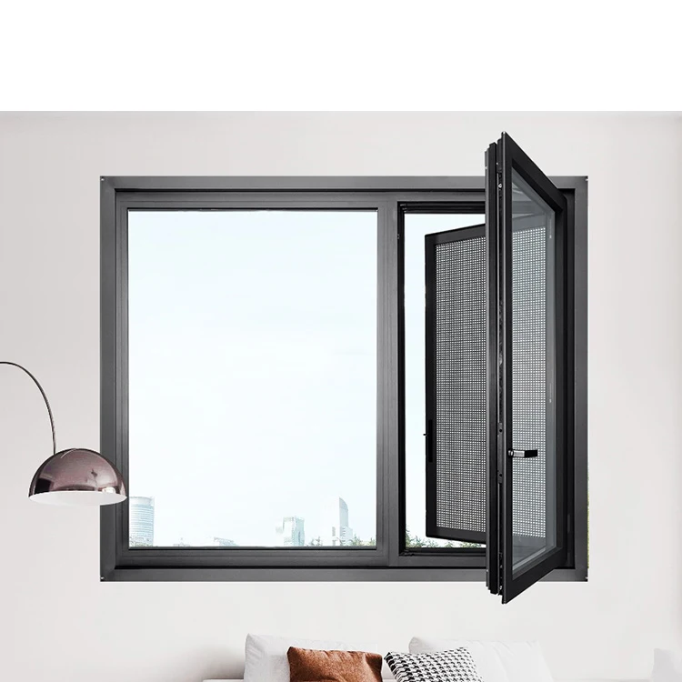 الولايات المتحدة الأمريكية نمط إعصار تأثير الزجاج المقسى نوافذ وأبواب زجاجية مزدوجة نافذة بابية من الألومنيوم #2