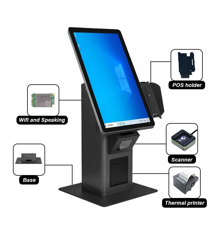 AonPos 21.5 Inch Self Payment Service Kiosk Automatic Restaurant Hotel Store Ordering Kiosk Android All In One Checkout Machine