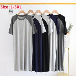 Plus Size 4xl 5xl Heren Zomer Pyjama Modale Stof Casual Zachte Heren Nachthemd Jurk Man Oversized Badjas Heren Gewaad