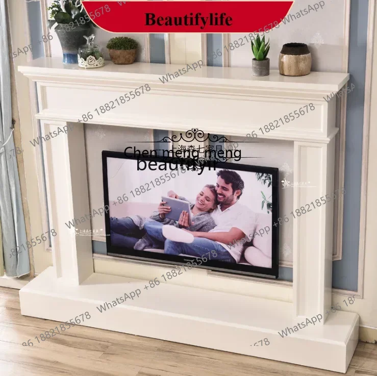 

D178 Nordic American solid wood, European simple and exquisite background wall French fashion heating fireplace