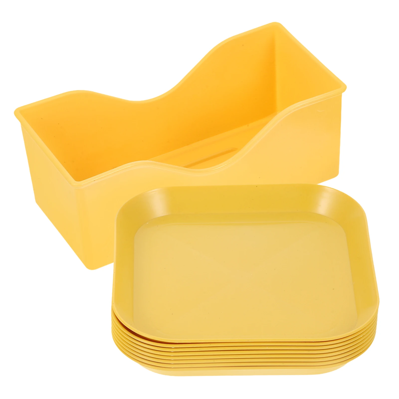 

1 Set Sturdy Pp Bowl Square Flat Bottom Non-Slip Feeding Dish For Indoor Cats Hamsters Rabbits Easy Clean Dishwasher Safe Bowls