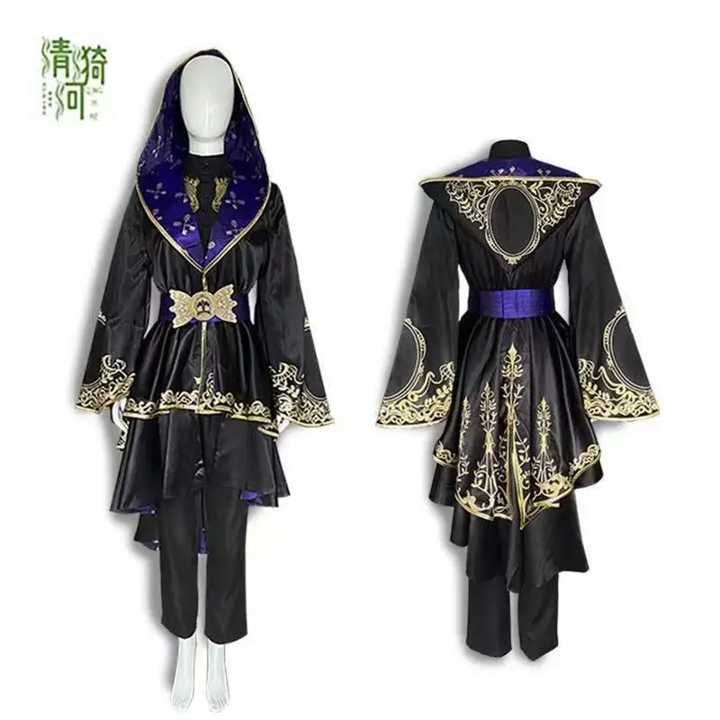 Disfraces de Anime Twisted Wonderland, capa negra elegante de Riddle, pantalones de uniforme, sombrero para Halloween, Navidad, traje de carnaval