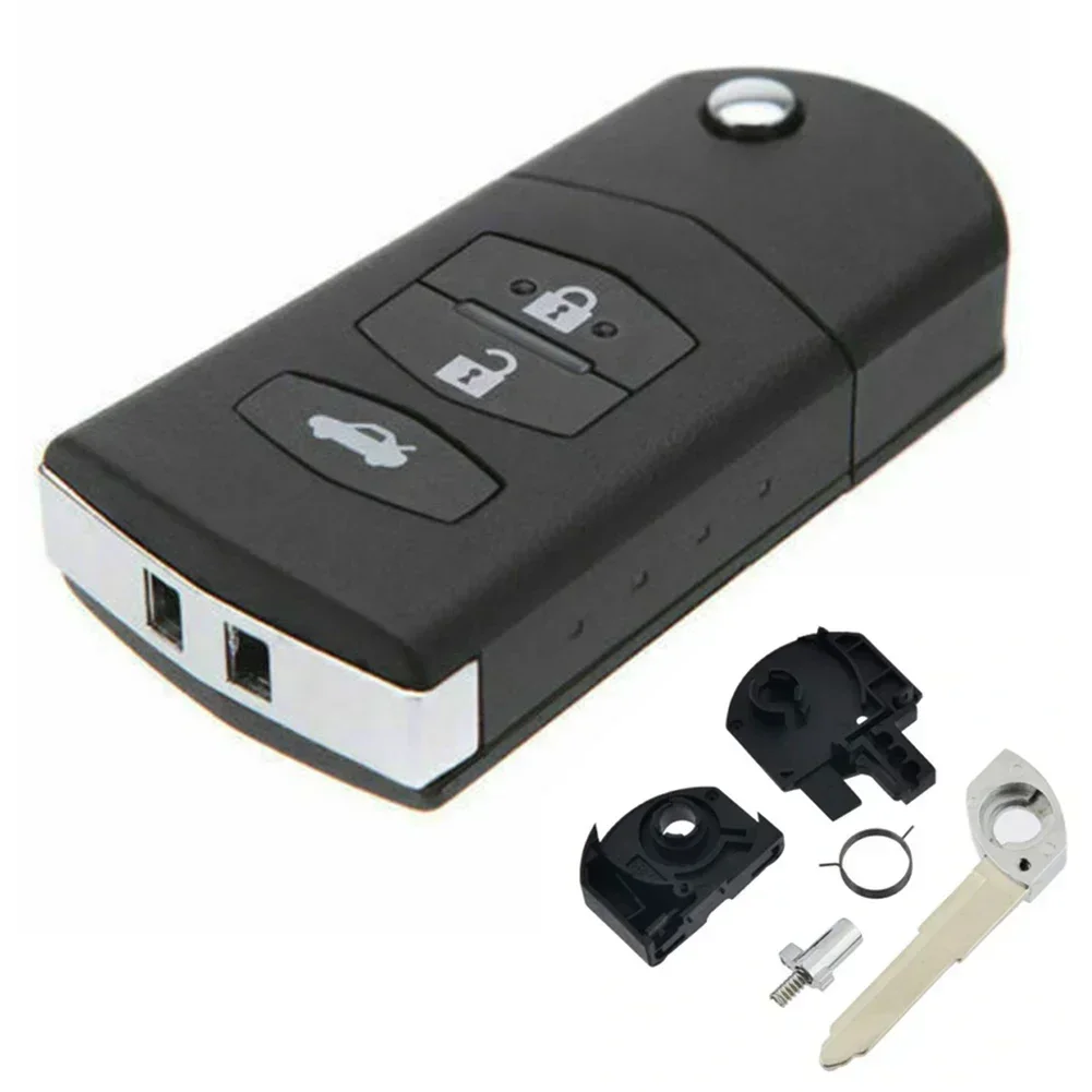 3 Buttons Replacement Remote Key Shell Case Fob For Mazda 2 3 5 6 8 RX8 MX5 Fob With Blade Car Accessories