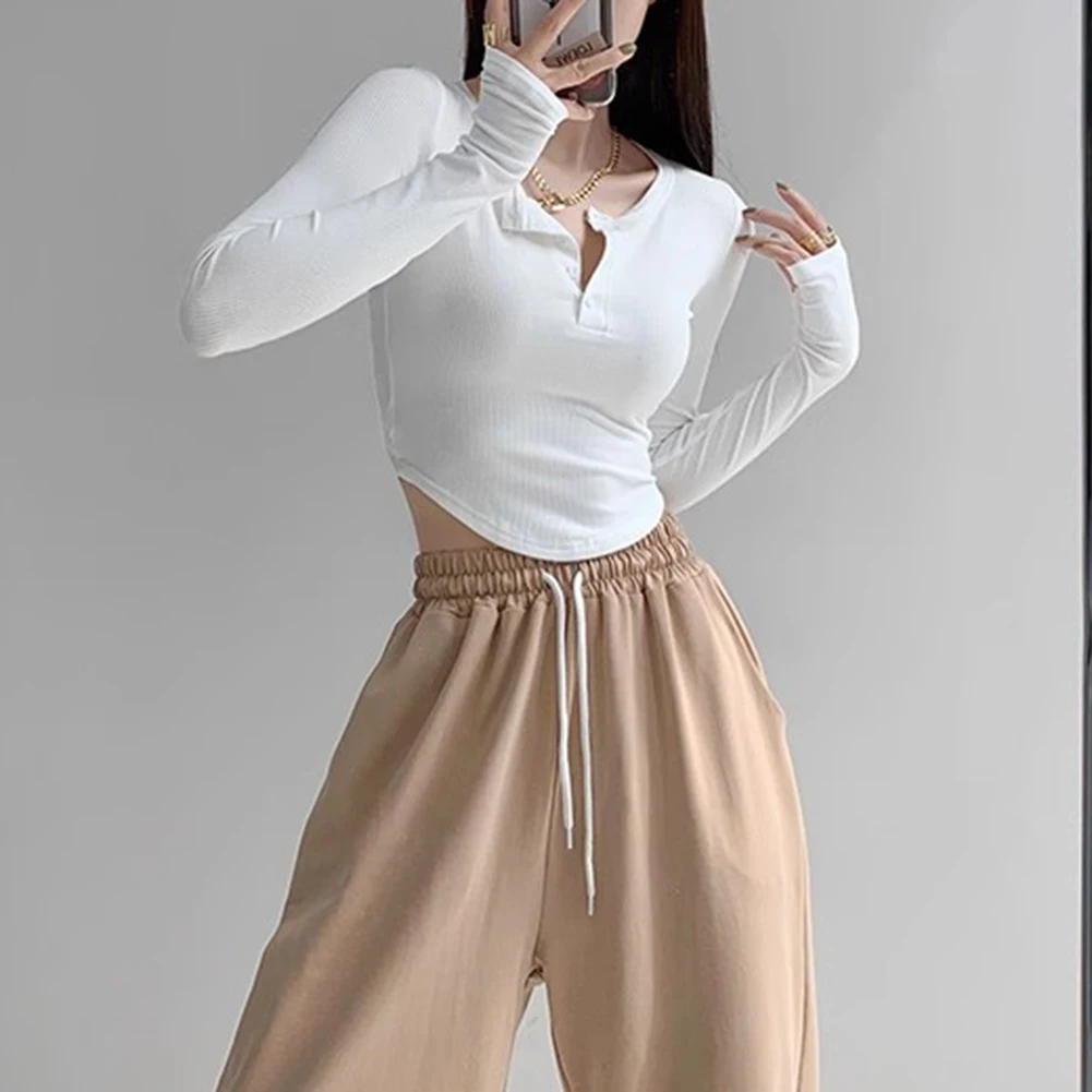 Fashion Casual Top Slim Fit Cropped Top Casual Outing All Seasons Wear Basic Design Comfortable Fit Microelasticity Material