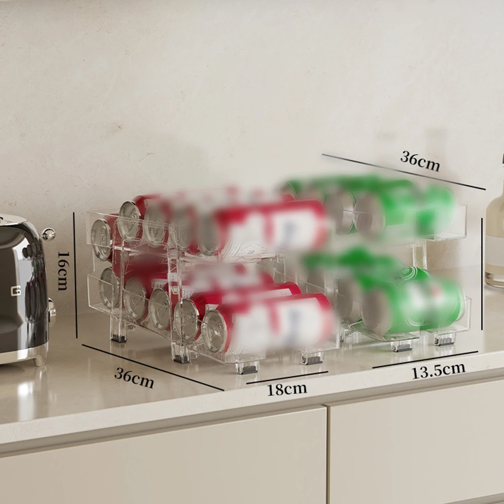 

Telescopic Beverage Organizer for Refrigerators Featuring Transparent Double Layer and Automatic Filling System