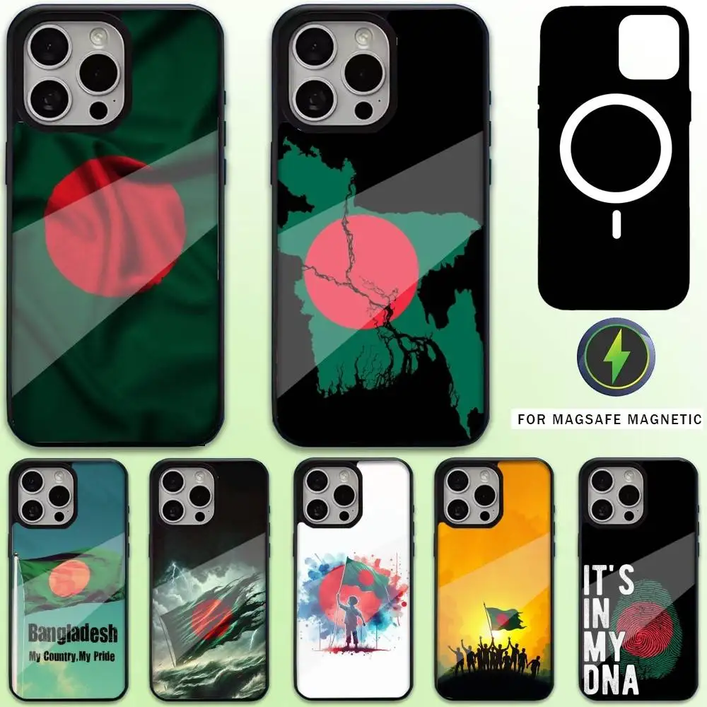 

Bangladesh Flag Phone Case For iPhone17,16,15,14,13,12,11 Plus,Pro Max Magnetic For Magsafe Wireless Charging
