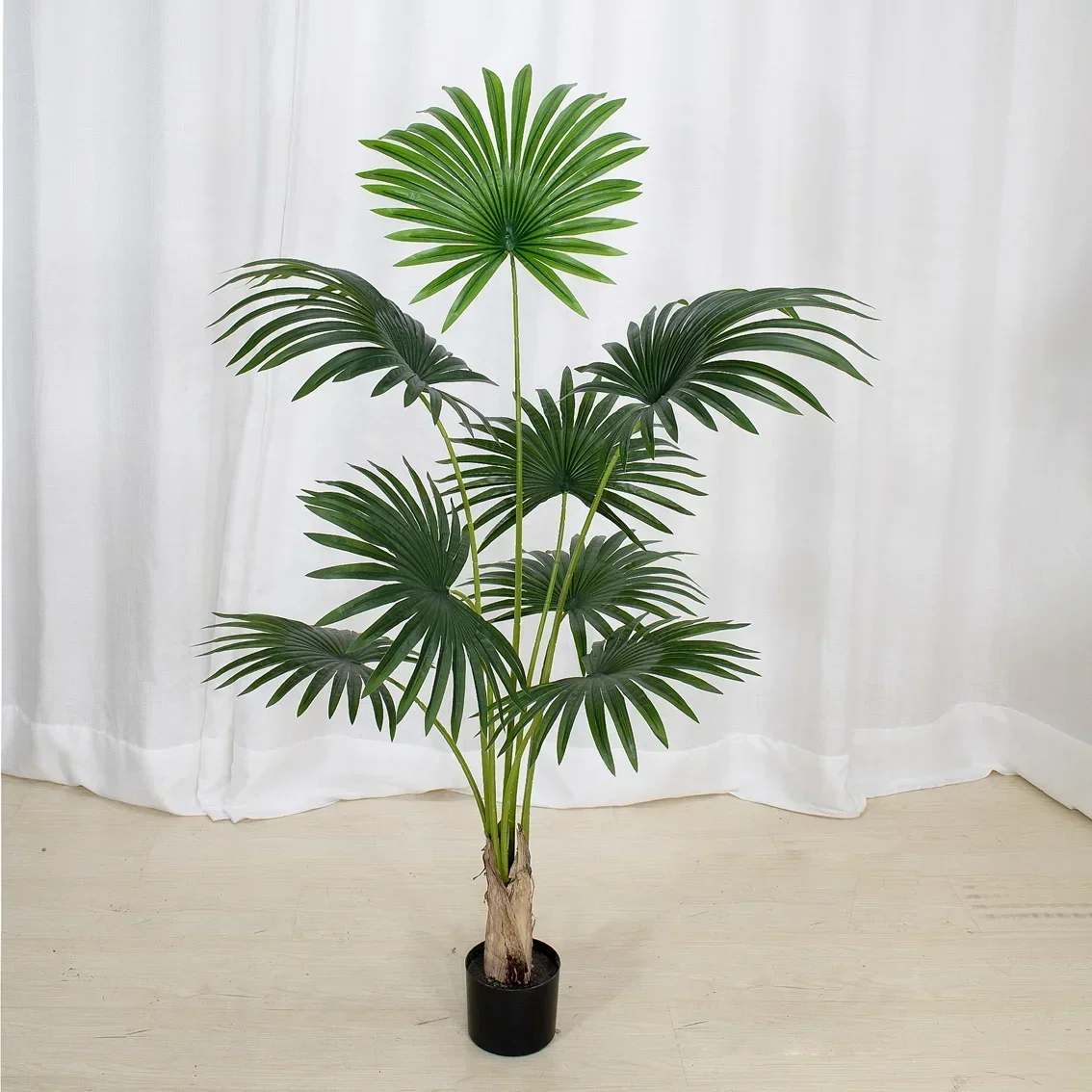 Tropical New Model Artificial Plants Tree Home Decor Bonsai Tree Plastic Plants Pots Modern Indoor Palm Contemporary Plant