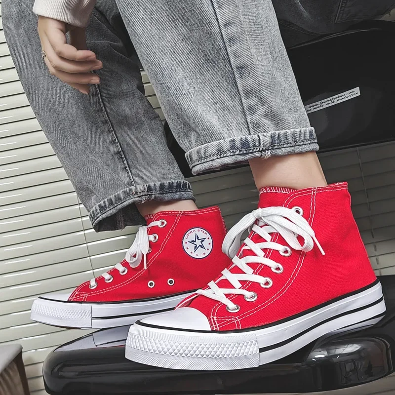 

Men's high top new fashionable couple canvas shoes for autumn casual wear
