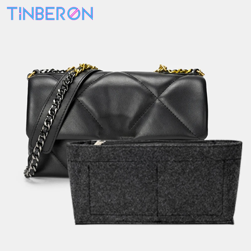 TINBERON Insert Handbags Women Makeup Organiser Felt Insert Bag liner Travel Organizer Portable Cosmetic Bag Shaper Storage Bags