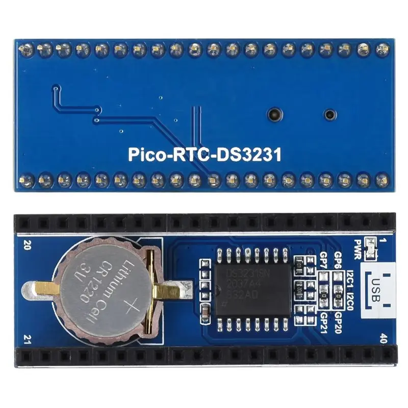 AS95-Expansion Board For DS3231 RTC Module Real Time Clock HAT For Raspberry Pi For Raspi RPI PICO 2 W 2W PICO2 RP2350 Projects