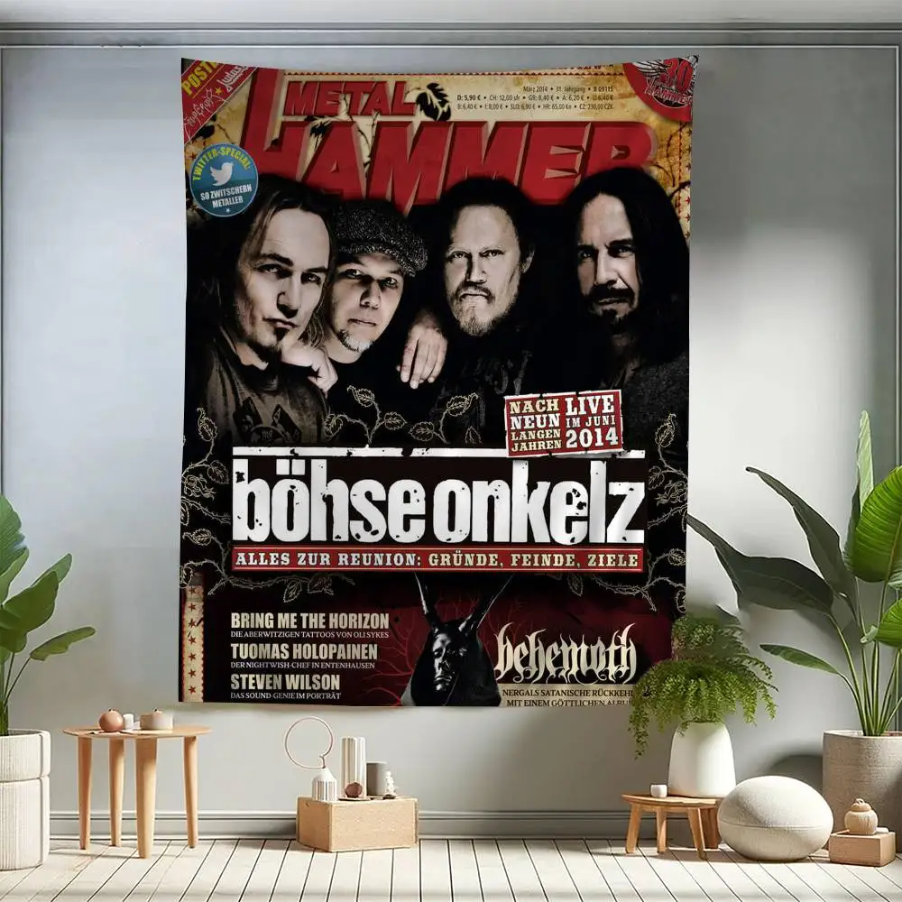 B-Bohse O-Onkelz Band Cartoon Wandteppich Hippie Blume Wandteppiche Wohnheim Dekor Kunst Home Decor