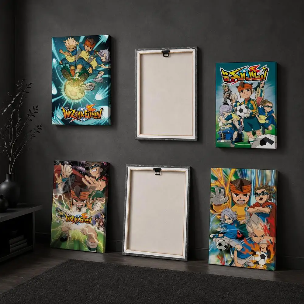 I-Inazuma E-Eleven Anime Framed Wall Painting Wood Framed Canvas Poster HD Wall Art For Bedroom Hallway Bar Office Home Decor