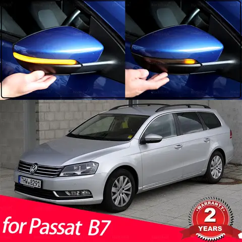 폭스바겐 VW 파사트 B7 2010 2015 자동차 스타일링용 LED 사이드 윙 백미러, 다이내믹 방향 지시등