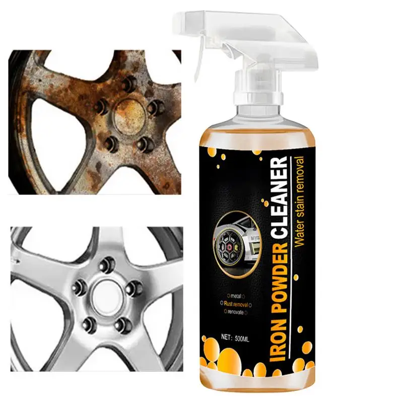 

Car Rust Removal Spray Iron Remover Car Detailing 500ml Rust Stain & Derusting Spray Chrome Cleaner Low Odor Formula Remove Iron