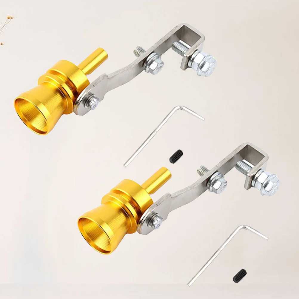 ท่อเสียงท่อไอเสีย 2 ชิ้น สีทอง ขนาด L ติดตั้งง่ายด้วยคลิปหนีบ ทนทาน เสียงดัง ตกแต่งรถยนต์ ของขวัญสุดพิเศษ