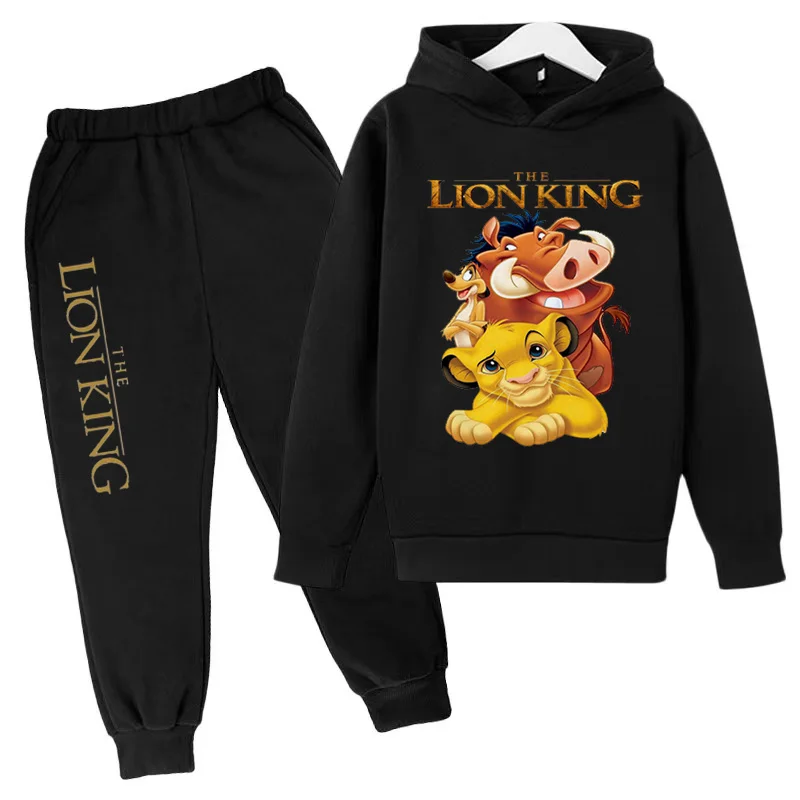 

Kids Winter hoodie New Anime Movie Lion Print 3-12 Year Sweatshirt +Trousers 2P Boys Girls Toddler Tracksuit Charming Casual set