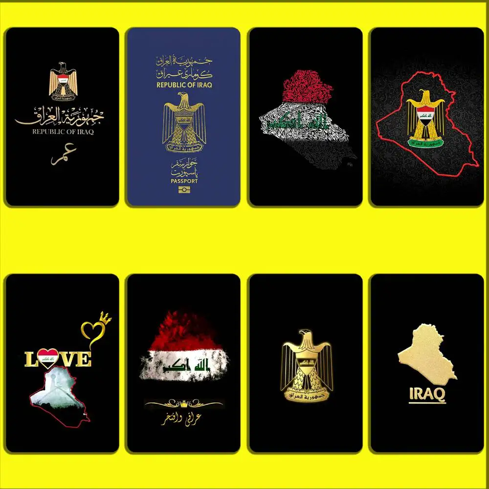 Iraq Passport Flag Map Badge Card Stickers For Debit Bank Credit Cards Metro Bus Pass Sticker Decoration Cover Skin