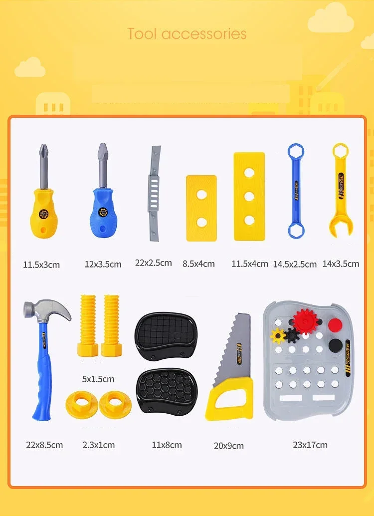 Ensemble d'outils de réparation pour enfants, maison de jeu, boîte à outils pour enfants, tournevis jouet, table de démontage, jeu de simulation, cadeaux de Noël, 18 pièces