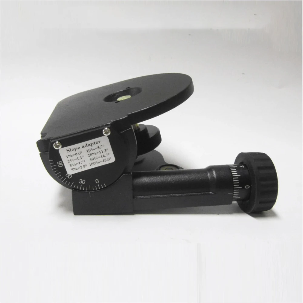 

Adjustable Tilt Platform for Laser Level / Rotary Laser / Tripod – 0-90° Precision Inclinometer, Metal Construction, 5/8" Thread
