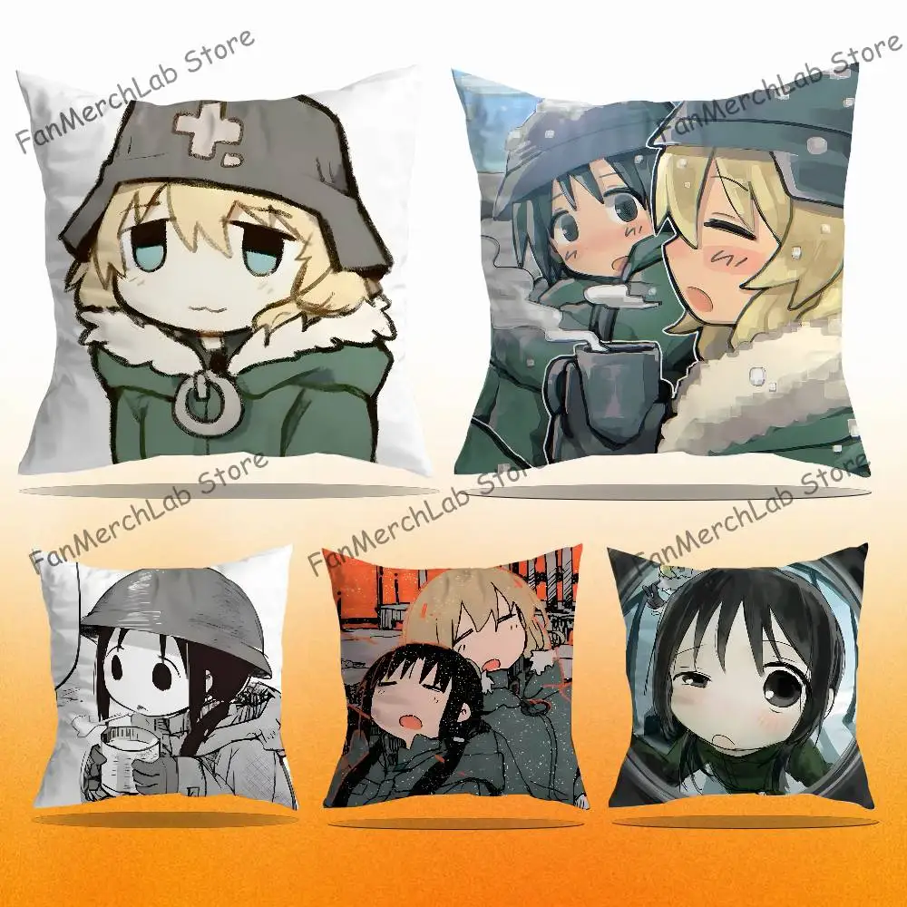 

G-Girls Last Tour Anime Pillow Case Anti-dustmite Pillowcase Invisible zipper silky short plush Sofa cushion cover