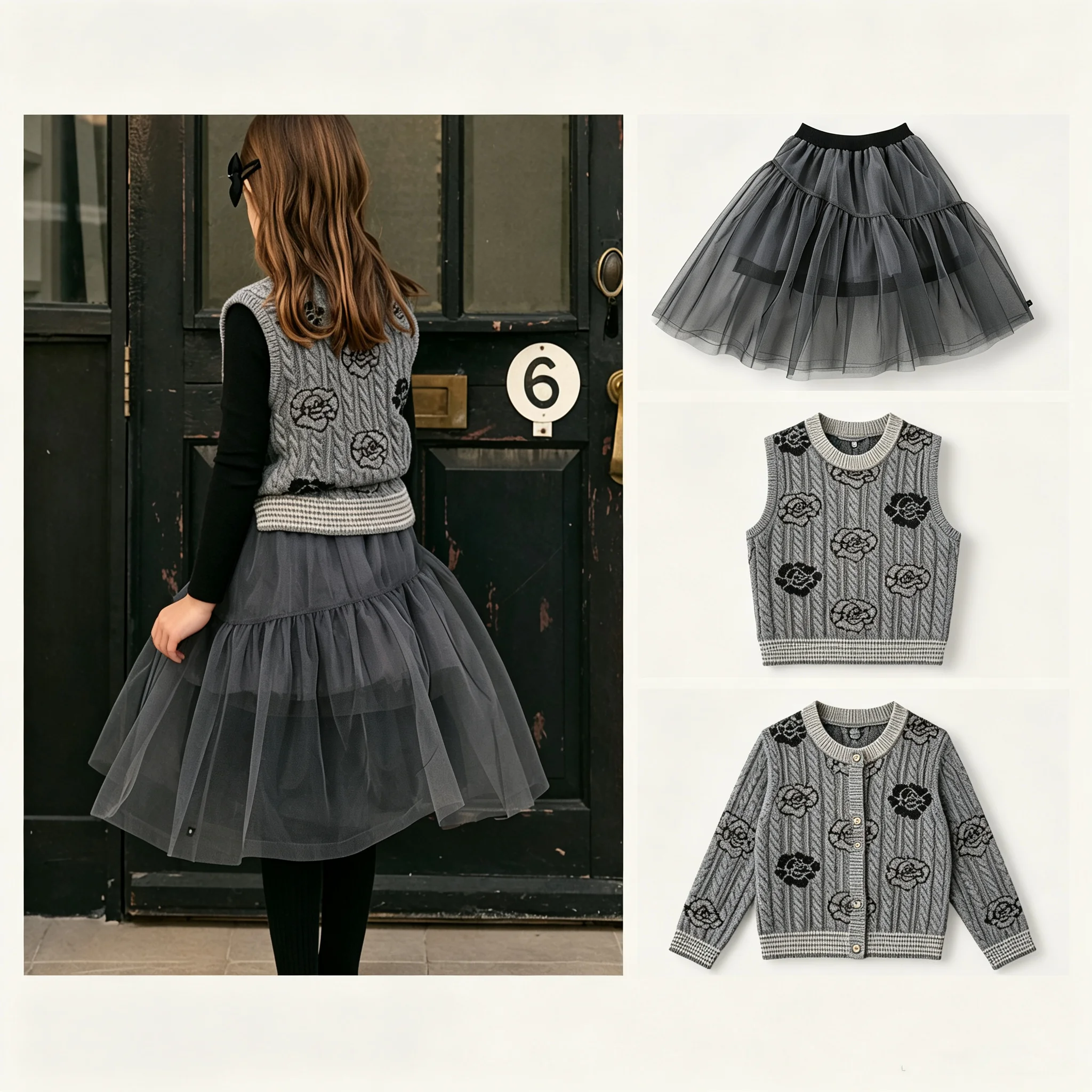 Toddler Girl Clothes Vest 2026 New Winter Boys Coat Knitted Sweater + Skirt Baby Outfit Sets Fashion Dress Child Outwear Jacket