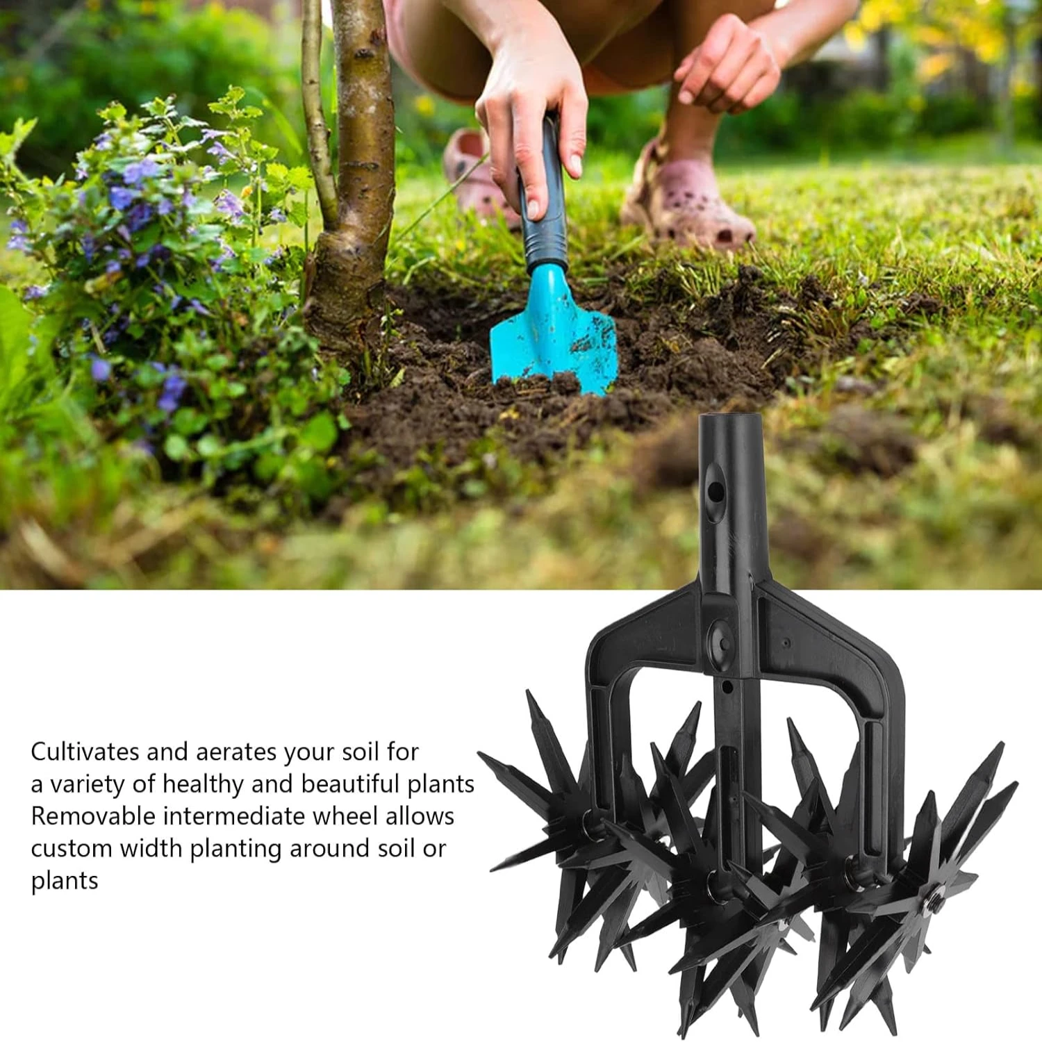 Essential ergonomic, efficient, and effective manual handheld garden soil scarifier and cultivator tool - Perfect for easy culti