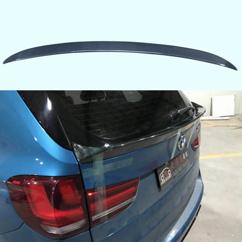 For BMW F15 X5 2014 2015 2016 2017 2018 Carbon Fiber Rear Roof Lip Spoiler Auto Part Tail Trunk Boot Wing Cover Car Styling