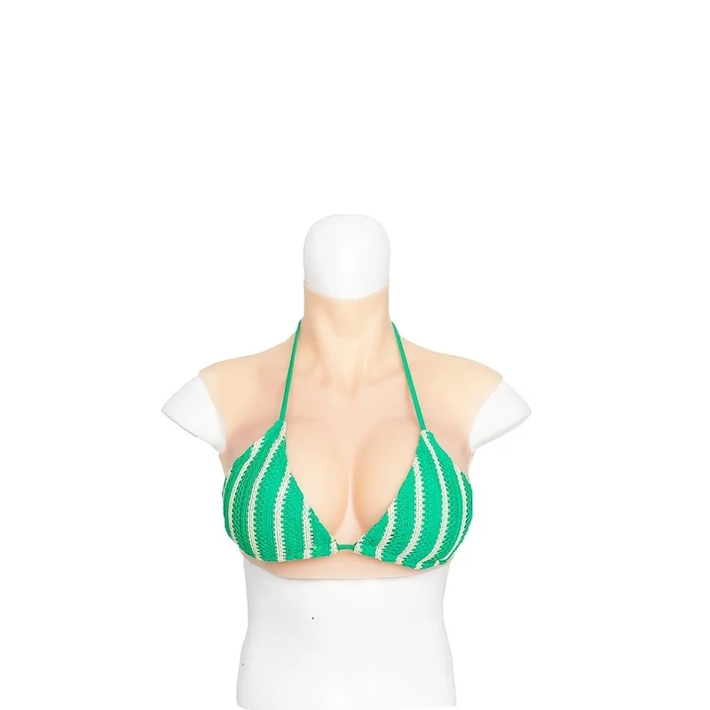 Realistic Silicone Chest Shape C-G Cup Adjustable Strap Fake Chest, Suitable for Drag Queen Costumes And Crossdressers' Silicone