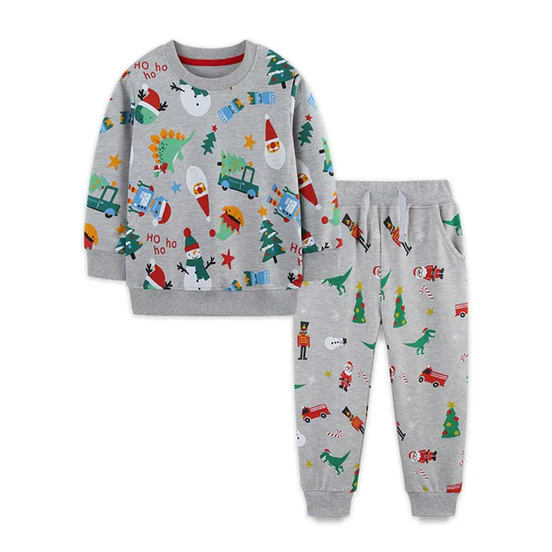 Dinosaurs 2 Pcs Sets Autumn Winter Boys Clothing Sets Sweatshirts + Sweatpants Cotton Long Sleeve Children's Outfits Sets