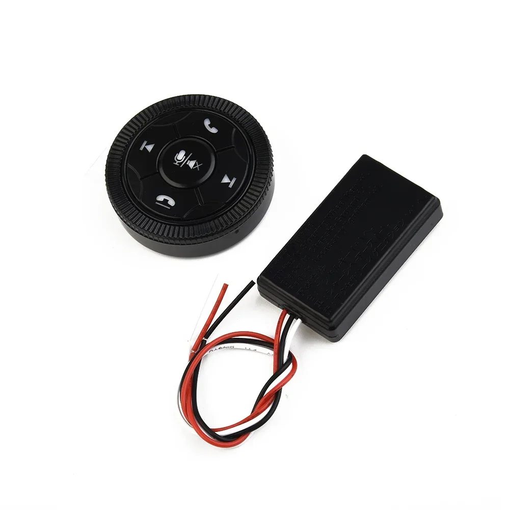 Car Steering Wheel Wireless Bluetooth-compatible Remote Control Button Car Media Volume Button 7 Keys